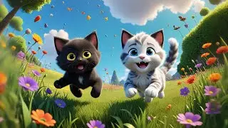 Four Fluffy Kittens Play All Day | Playtime Song for Kids | Nursery Rhymes and Learning Fun