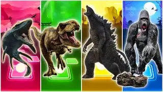 Jurassic World Mosasaurus 🆚The Tyrannosaurus 🆚The Godzilla🆚The King Kong Coffin Dance Song Evolution