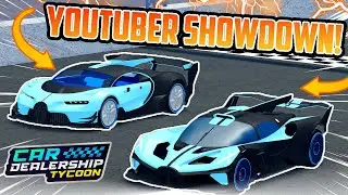 YOUTUBER SHOWDOWN! - ft. DezLandPlays! Bugatti Vision GT vs Bolide! | Car Dealership Tycoon | Roblox