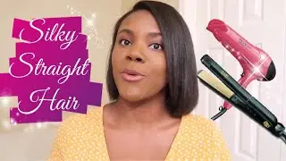 RELAXED HAIR | How I Blow Dry and Flat Iron my Relaxed Hair