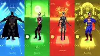 Batman vs Joker vs Catwoman vs Superman | DC Comics | Tiles Hop Fun Ball