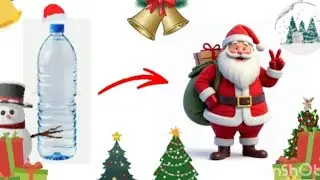 Santa Claus making with water bottle. Bottle🎅🎅🎄🎄 craft.#bottle craft #subscribe #artandcraftbyritam