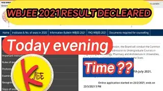 WBJEE 2021 result decleare  today ll