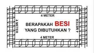 cara menghitung kebutuhan BESI bangunan (4 x 4 meter) besi kolom dan besi pondasi