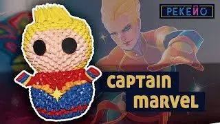 Capitana Marvel 3D Origami | Peke&ntilde;o &hearts;