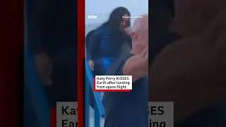 All-female crew including Katy Perry return after space flight on Jeff Bezos' rocket.&nbsp;#BBCNews