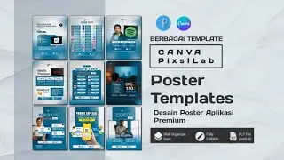 Template Poster Aplikasi Premium | Canva & PixelLab Siap Edit! Cocok Buat Jualan Online!