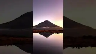 Perfect Reflection in Mount Taranaki at Sunset