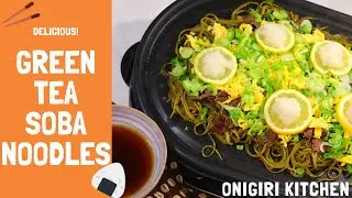 How to make Green Tea Soba Noodles - Japanese Homemade Food Recipes-【茶そば (瓦蕎麦)】