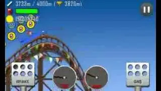 Hill Climb Racing \ Roller Coaster \ 4108 meters on Rally Car
