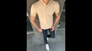 GentWith Laughlin Beige Slim Fit Polo T Shirt