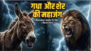 जब गधा बना मांसहारी: शेर और गधे की भयानक लड़ाई | Mansahari Gadha Or Sher | Moral Story #zoozootoons