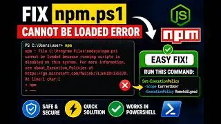 How to Fix “running scripts is disabled on this system”