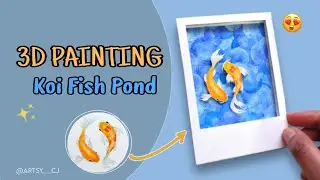 Amazing 3D Art Idea - Koi Fish Pond 🐠  | Textured Art | Easy Tutorial for Beginners 💙