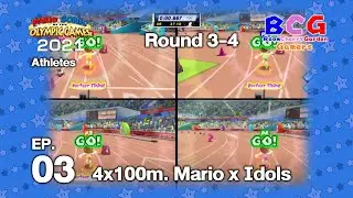 Mario Olympic Games 2021 - Athletes EP 03 - 4x100m. All Mario Characters VS Sonic VS Silver (R3-R4)