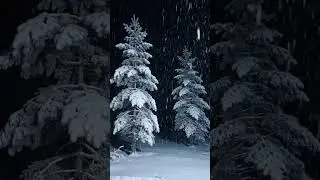 For Insomnia and Stress Relief || Snowfall at Night🌧️🎄#shortsasmr #snowfall