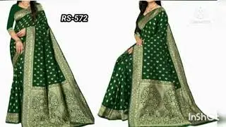 top 20 green saree collation |green saree with contrast blouse  meesho saree shopping online |