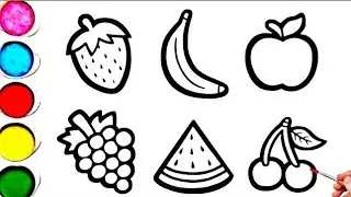 Cute 2 Fruits Drawing, Painting & Coloring For Kids and Toddlers_ Kids Art 