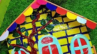 Colorful Mini House Craft with Ice Cream Sticks | Handmade Home Decor&rdquo;