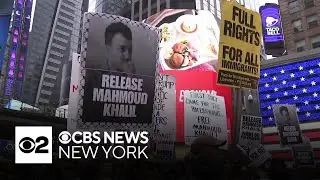 Protesters flood Times Square in support of activist Mahmoud Khalil