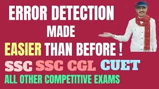 Grammar I Error Detection Made Easier Than Before ! I SSC,SSC CGL,CUET I 01 I Home English Teacher