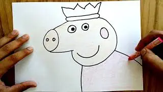 How to draw Peppa Pig Face  - Easy Step by Step