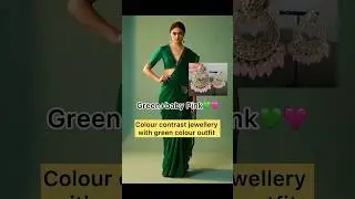 Colour contrast jewellery with green colour outfit #ytshort #ytshortsindia #stylingideas