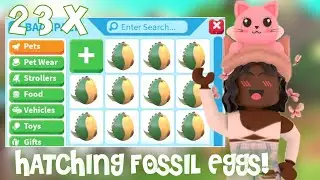 |Hatching 23 FOSSIL EGGS! |(NEW T-REX?!) |Adopt me Update!|