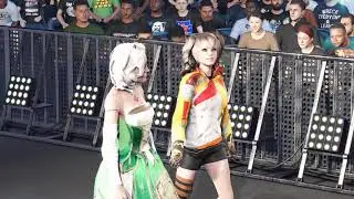 Выставочный матч WWE 2K25 Hololive: Ина и Сана против Автофистера