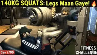 140 KG ESCORTS Push Your Limits! 140KG Squats Challenge | 90 Days Transformation Day 7