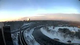 Vilnius nuo Neries krantų 2026-01-15 dienos vaizdai pagreitintai
