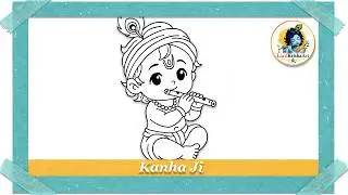 Beautiful Krishna Drawing Easy Step by Step 🦚 | Cute Baby Krishna Drawing for Beginners