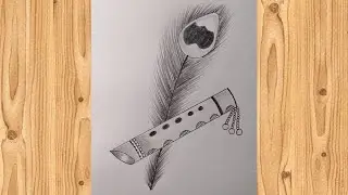 How to Draw Feathers and flute with pencil sketch||