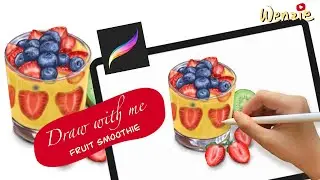 [Procreate Drawing Tutorial]Draw Fruit Smoothie with Procreate and iPad Pro