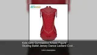 Kids Girls Gymnastics Artistic Figure Skating Ballet Jersey Dance Leotard Costume Sheer Mesh Sh
