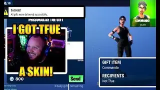 Tim *GIFTS* Tfue a Commando skin with the *NEW* gifting system
