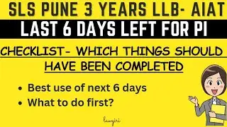 Last 6 days Strategy for SLS Pune 3 years LLB Personal Interview|PI Checklist 2026