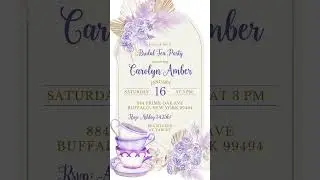 B6 Boho Purple Lilac Floral Bride to Be Invitation