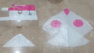 How To Make A Homemade Two Eyes Plastic Bag Kite || Easy Step By Step Kite Making || Bazari Kite