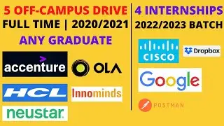 5 Off-Campus hiring for 2020/2021 Batch Any Graduate | 4 Intern for 2022/2023 Batch