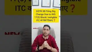 GSTR 3B Big Change| How to Show Blocked iTC 17(5) in GSTR 3B IMS New GSt Return #gstr3b #gstr2b #ims