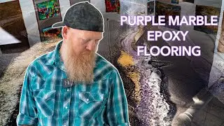 Transforming a Concrete Floor Into Art | Purple, Gold & Silver Stunning Gallery Remodel