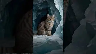 beautiful cat  in ICE #animals #hybrids #hybridanimals #cartoon #hybrid #hybridcreatures #funnycat