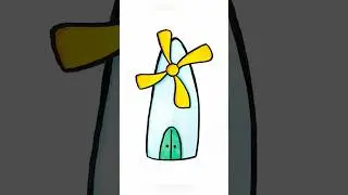 How to draw a windmill | easy drawing for kids #simple #stepbystep #artforkids #kidsvideo #kidsart