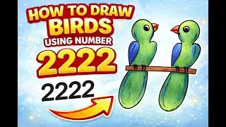 LEARN How To Draw Bird From Number 2222 Easy Drawing #howto