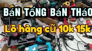 Thanh lý lô đồ cũ lộn xộn 10k 15k cưa nhật, pin 20cell, máy khoan, mài pin, máy laze, máy hàn mini
