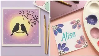 Comment Your Name | Journal With Me Asmr | Acrylic Painting | ASMR | Satisfying #zarmeenasmeerart