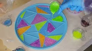 Glitter resin tray DIY / resin crafts for beginners