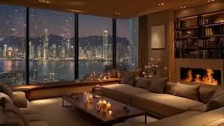 Sleep Fast Piano Music with Soft Fireplace Crackles | Cozy Indoor Room Ambience for Deep Relaxation