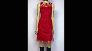 Vintage 90s Red Mesh Cocktail Midi Dress #vintagedress #wandacore